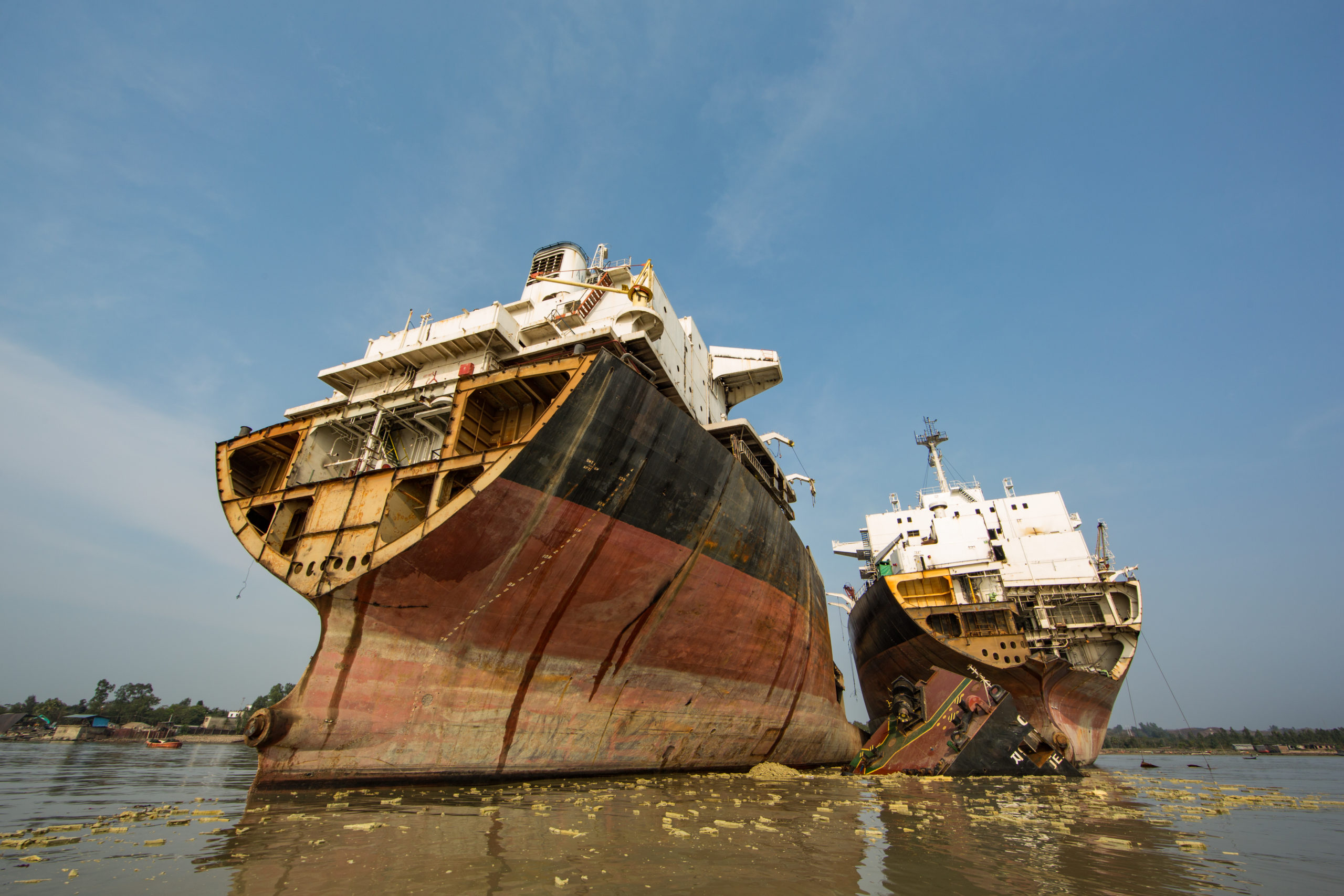 Partially broken down ships in Chittagong, Bangladesh