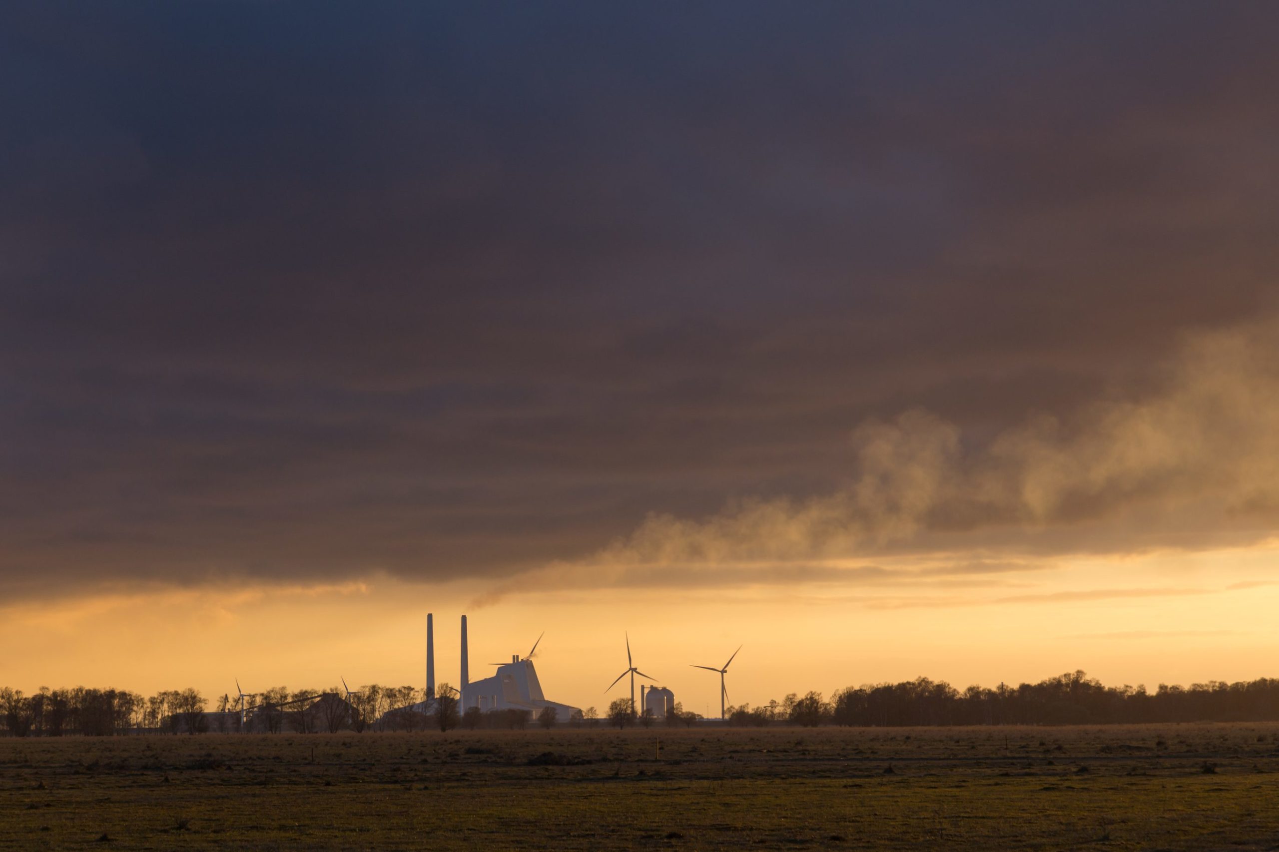 Avedoere power plant just south of Copenhagen during sunset