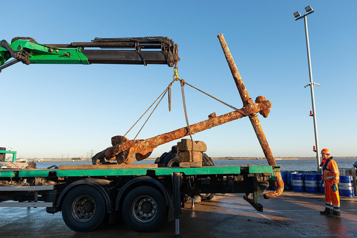 New home for Kent Anchor Retrieved from Thames by Port of London by Shipping Telegraph