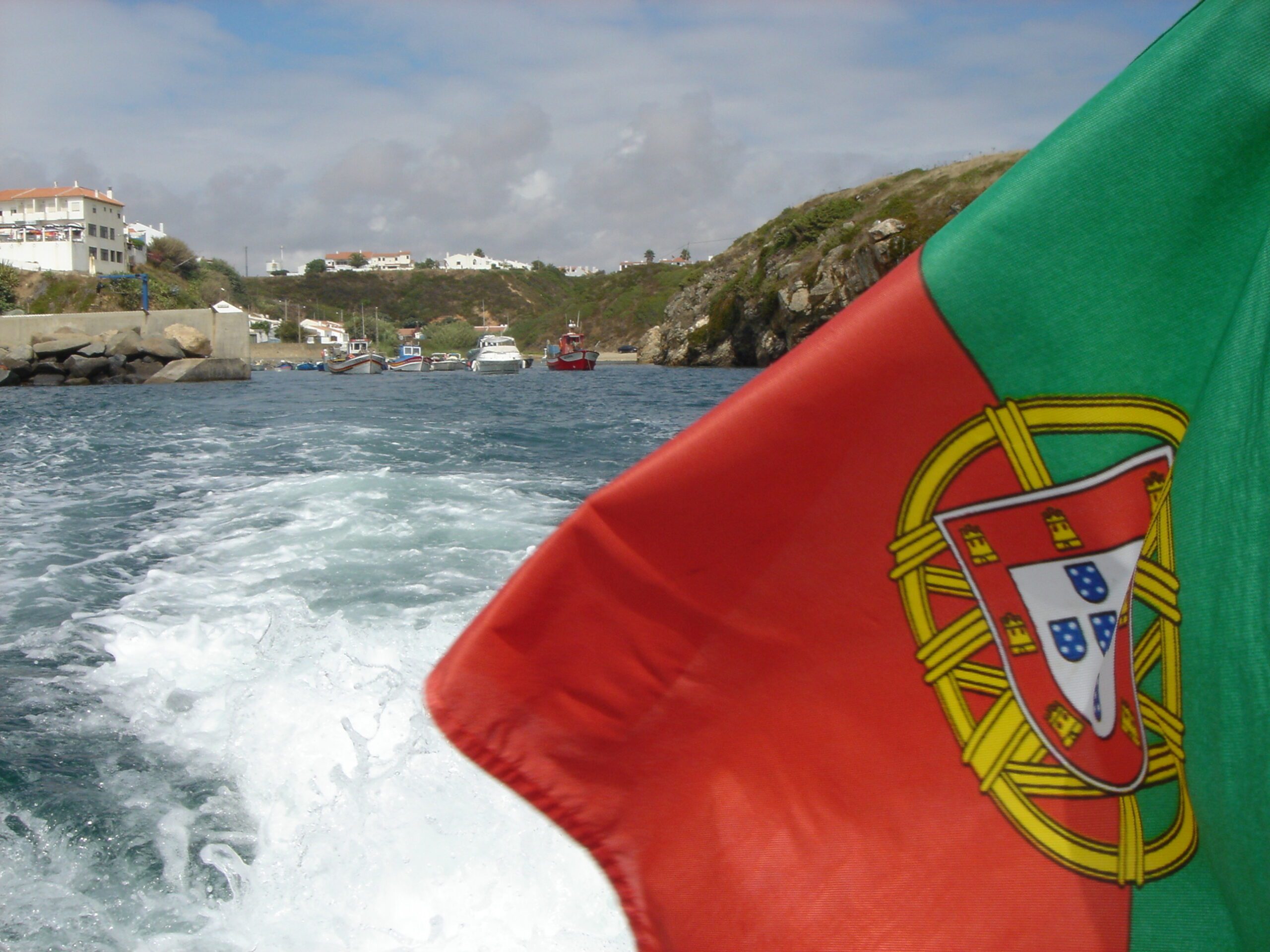Flag Portugal on a ship