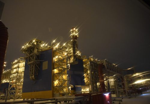 Port Sabetta, Yamal, Russia, December 9, 2018, Yamal - LNG natural gas production and transportation plant