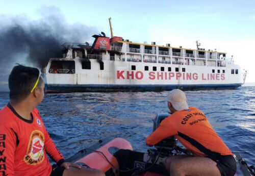 Mv Esperanza Star burning in the Philippines