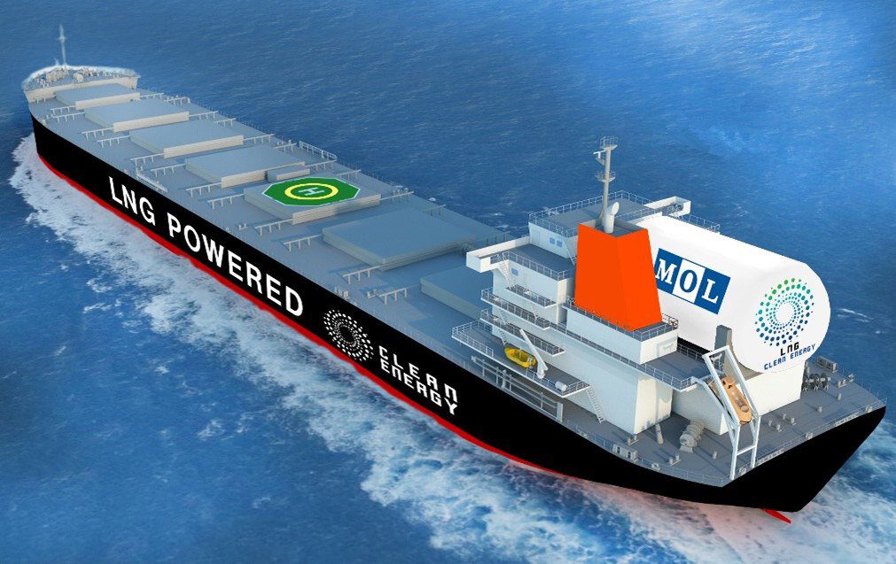 MOL lng fueled newbuilding coal carrier