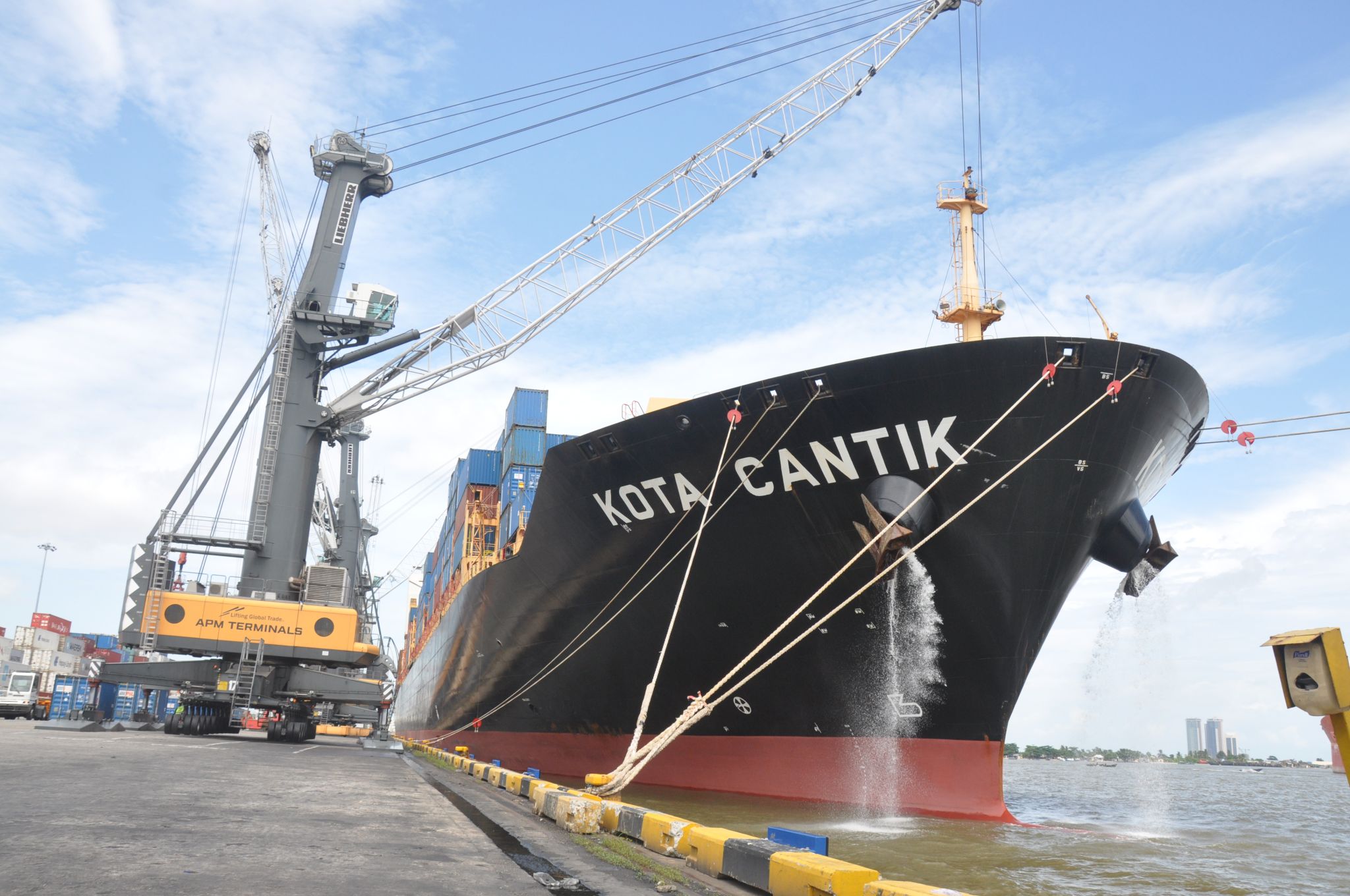 The largest containership to Berth in Apapa, Nigeria
