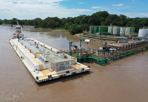 PetroTal barge at the loading installation