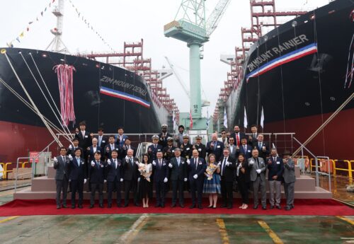 ZIM naming ceremony of 15000 TEU at Samsung Heavy Industries