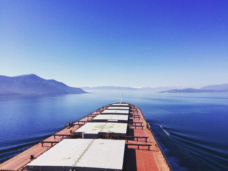 Bulker under navigation.