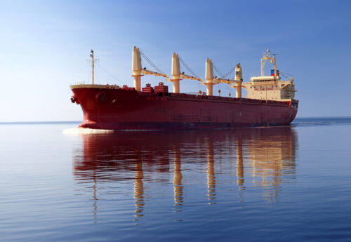 Handysize bulk carrier in ballasted condition