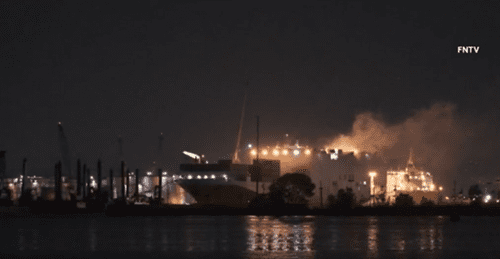 Two Firefighters Dead after fire aboard Grimaldi Ship in Port Newark