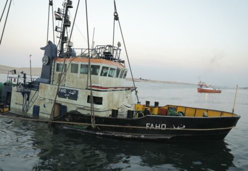 Suez Canal Recovers Tug After Collision and One dead body, Photos