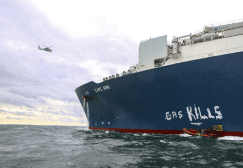 ‘Gas Kills’: Greenpeace Blocks Arrival of LNG floating terminal in France