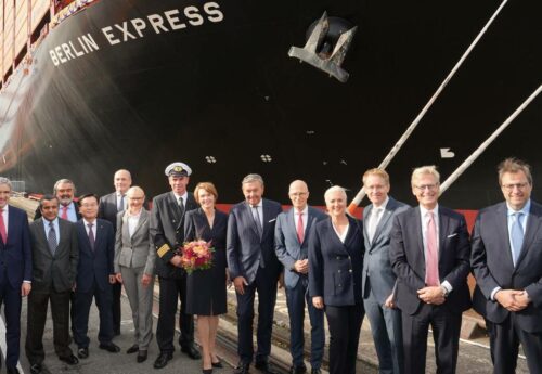 German First Lady Elke Büdenbender Christens the “Berlin Express”