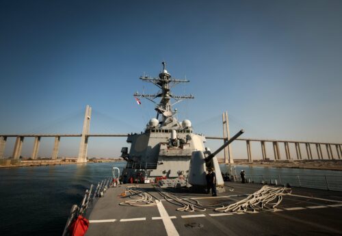 US Navy Destroyer Shoots Down Missiles and Drones headed toward Israel