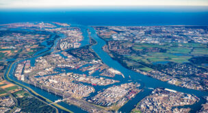 Aerial photo of the Port of Rotterdam, The Netherlands