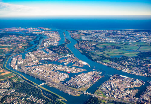 Aerial photo of the Port of Rotterdam, The Netherlands