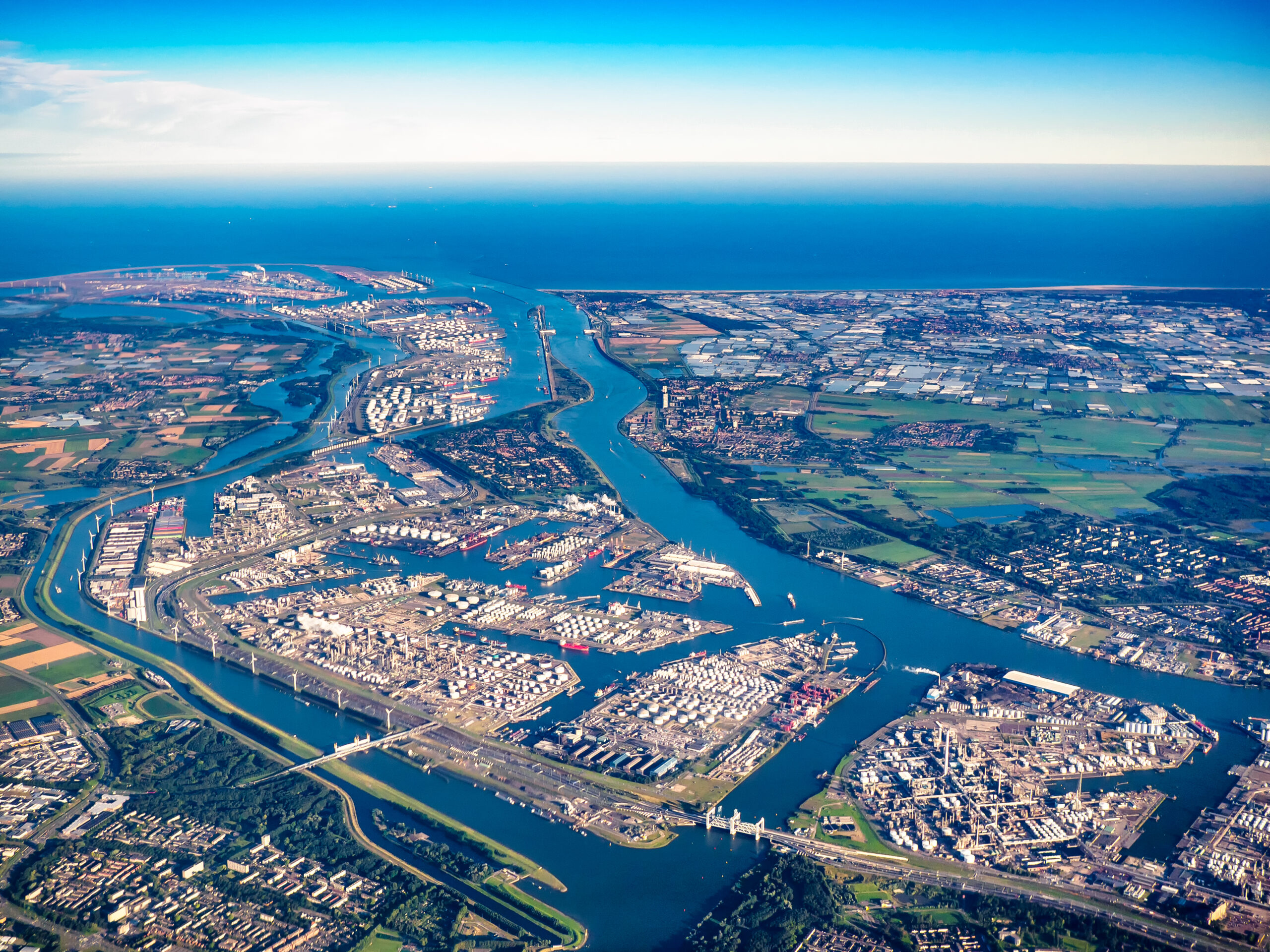 Aerial photo of the Port of Rotterdam, The Netherlands