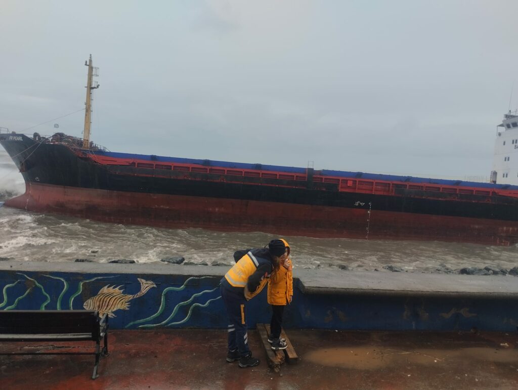 Two Cargo Ships grounded by storm at Turkish Black Sea Coast