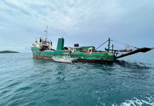 Grounded Cargo Ship Refloated and Towed in U.S. Virgin Islands