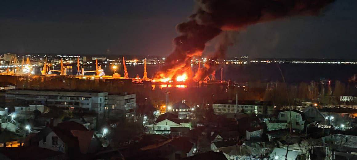Ukraine claims the destruction of Russia's Novocherkassk landing ship
