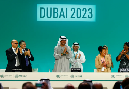 Delegates at UN climate talks in Dubai agree to 'transition away' from fossil fuels