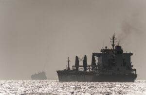 Commercial vessels in the Red Sea