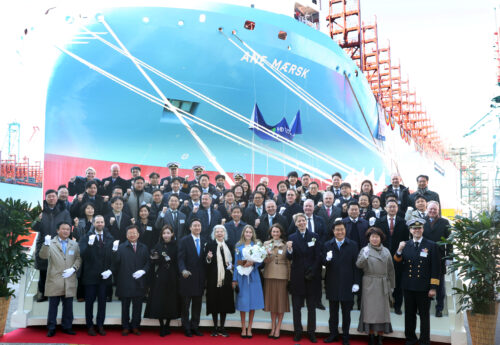 Maersk Christens its First 16,000 TEU Methanol-Powered Boxship