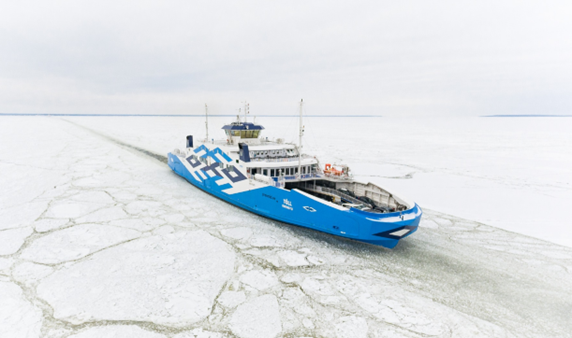 Estonia's Tõll ferry comes to aid of cargo ship stuck in pack ice