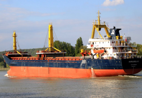Stranded Turkish Cargo Ship hit by Missiles in Ukraine