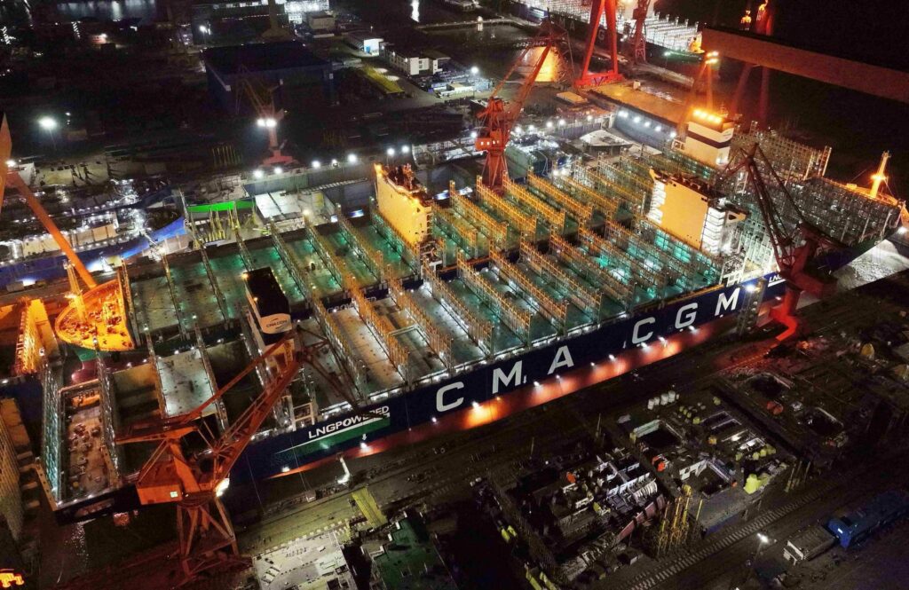 CMA CGM celebrates dual launching of 15,000 TEU LNG ships