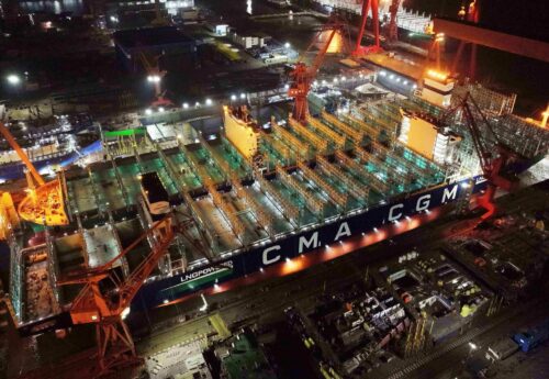 CMA CGM celebrates dual launching of 15,000 TEU LNG ships