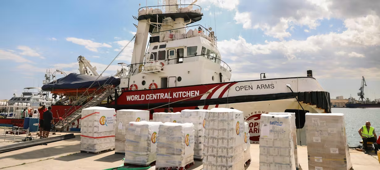 Gaza aid ship waiting to sail from Cyprus with tonnes of food