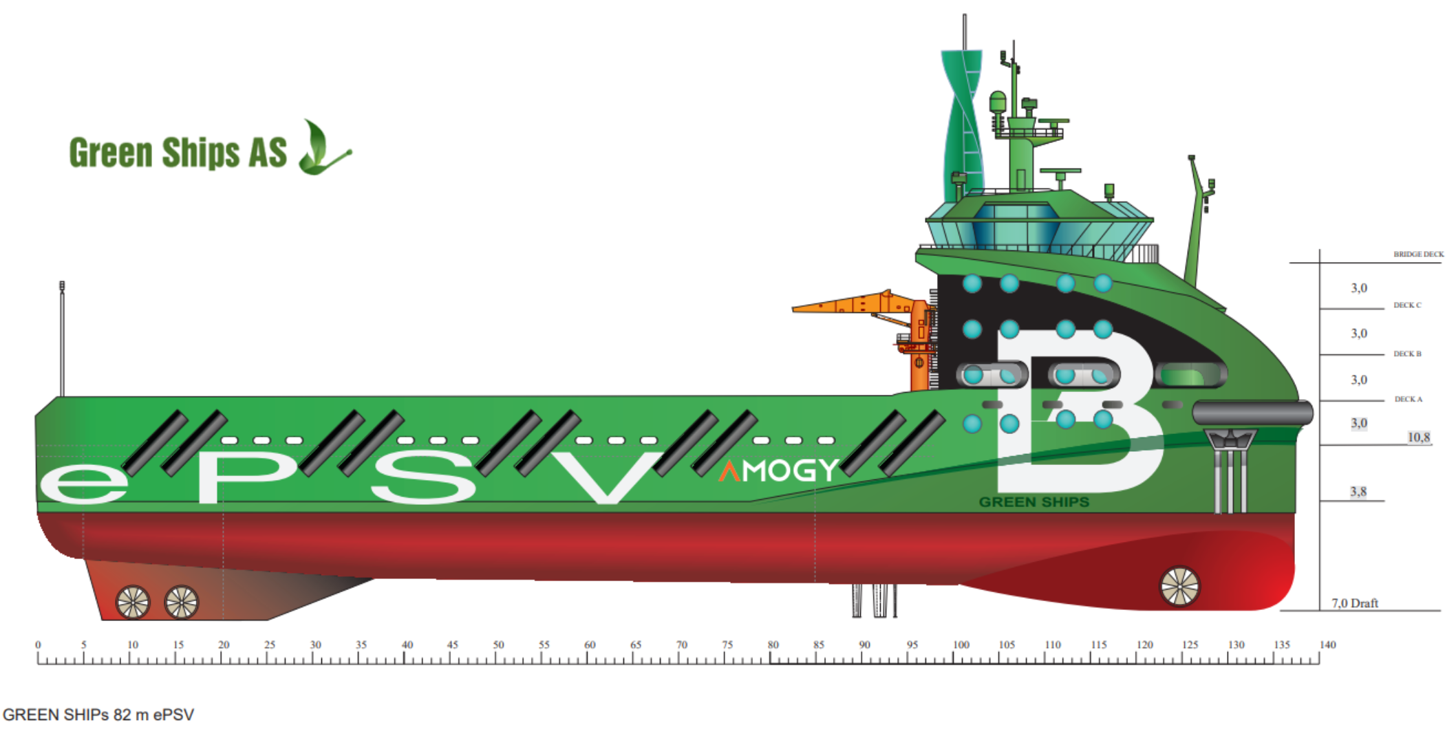 Green Ships Invest to design ePSVs Using Amogy’s technology