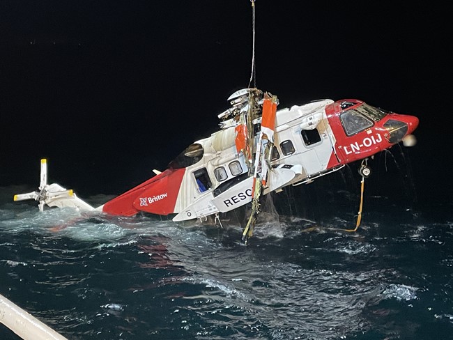Helicopter Wreckage Retrieved off Norwegian Coast After Deadly Crash