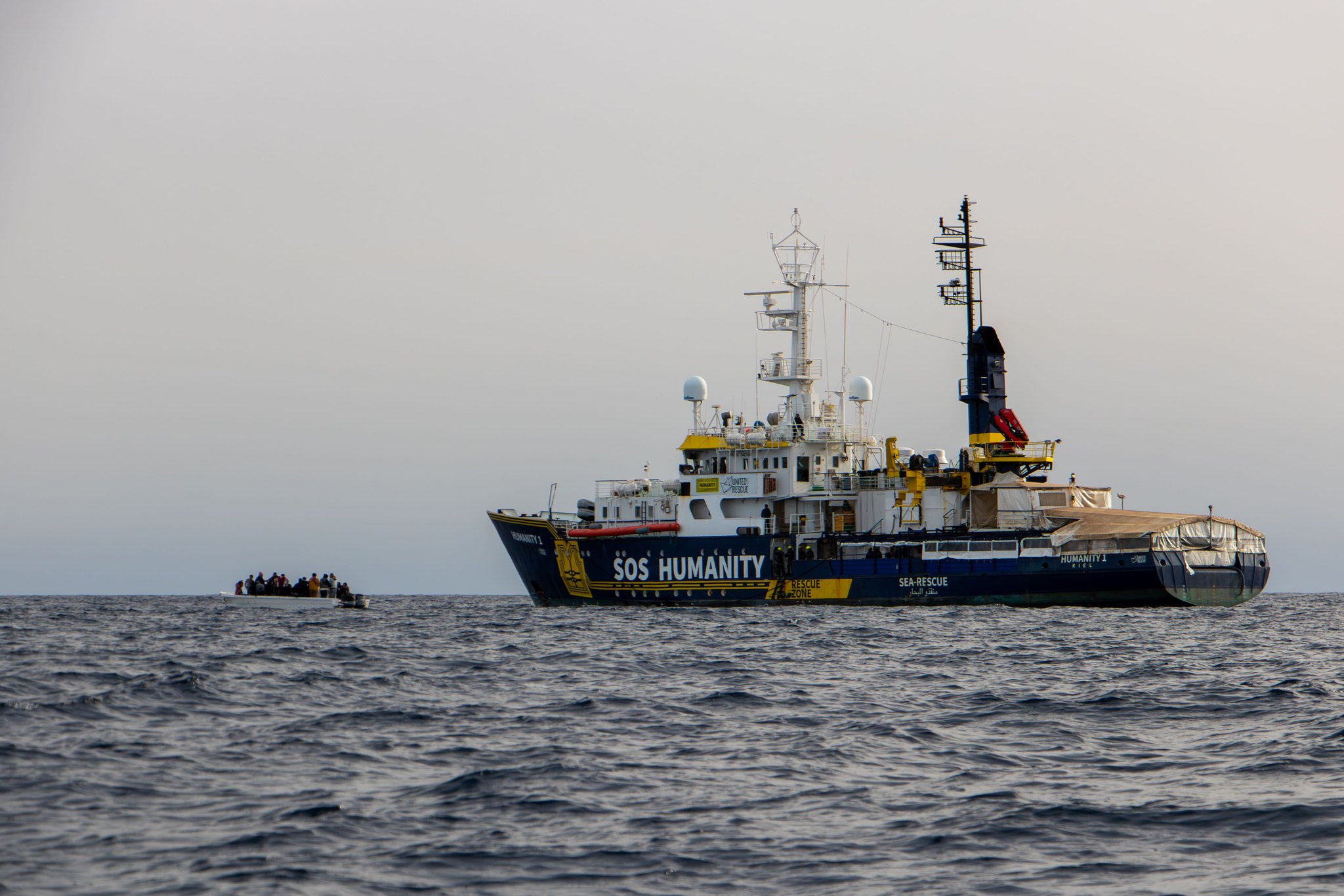 A German rescue group protests after Italy seizes a migrant rescue ship