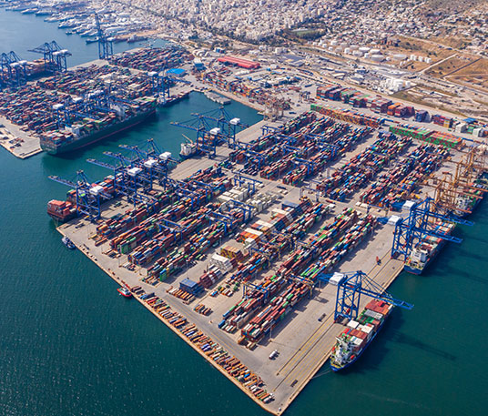 Piraeus Container Terminal above