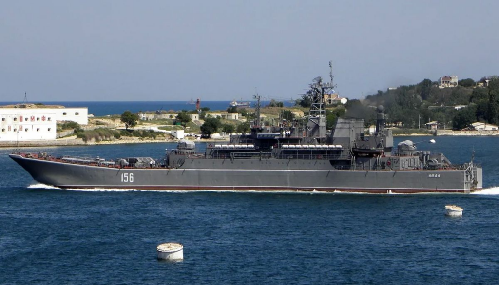 Ukraine says it hit Russian landing ship in major attack on Crimea