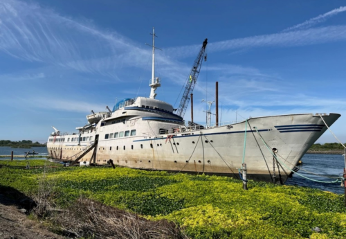 Old cruise ship Aurora with a fascinating history refloated