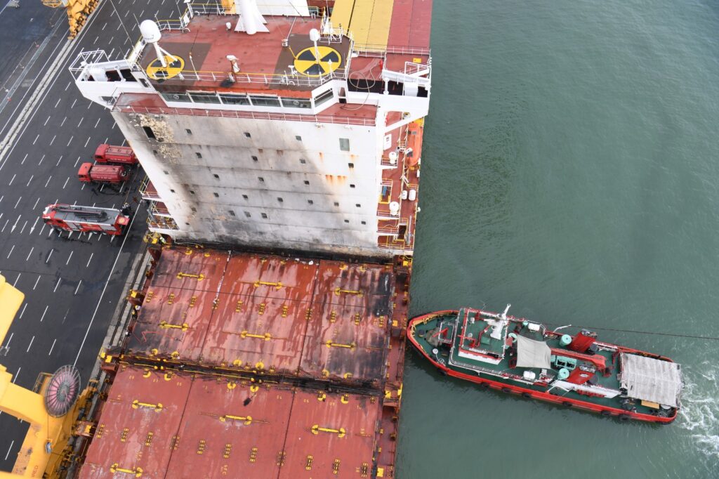 Fire on MSC Capetown III at the port of Colombo