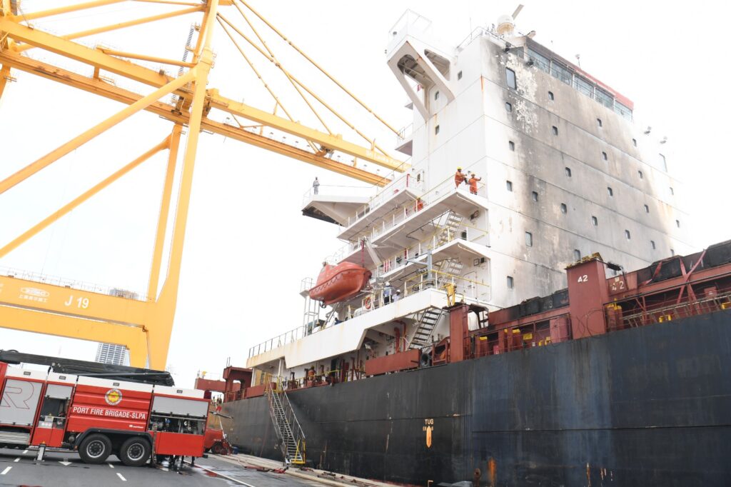 Fire on MSC Capetown III at the port of Colombo