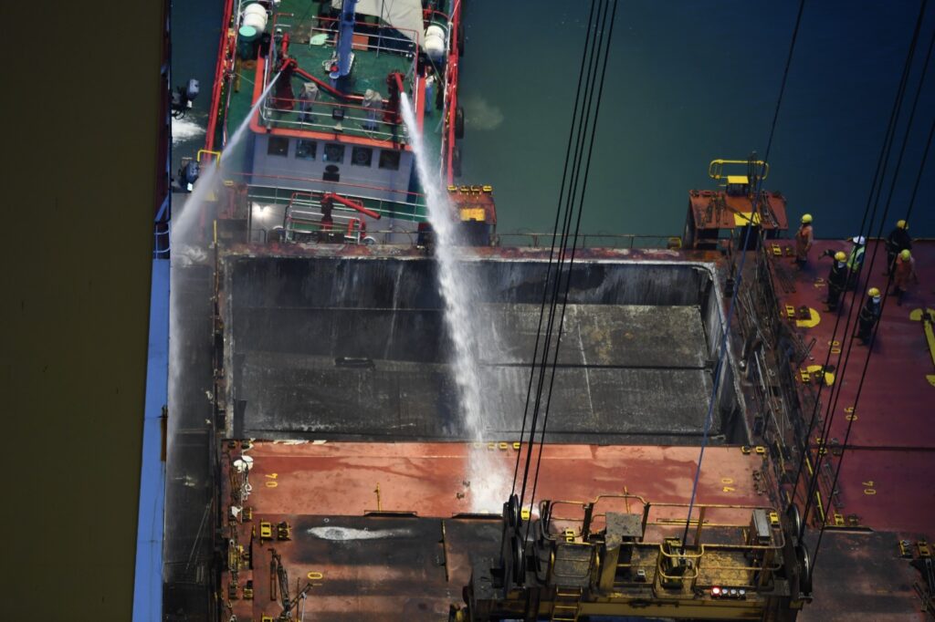 Fire on MSC Capetown III at the port of Colombo