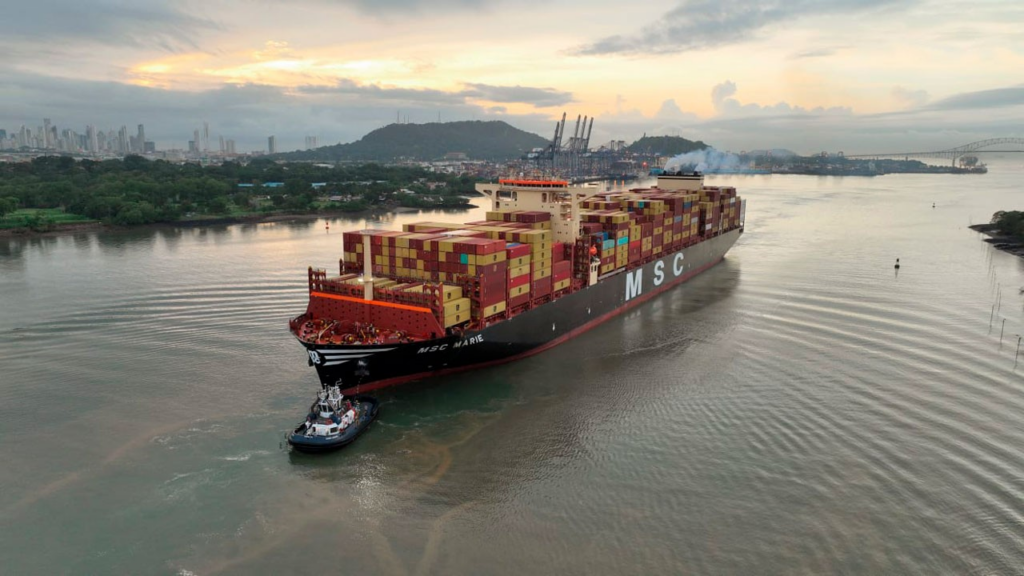 MSC Boxship Sets Record for Panama Canal Largest Cargo Capacity