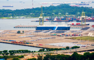 SINGAPORE PORT AERIAL VIEW