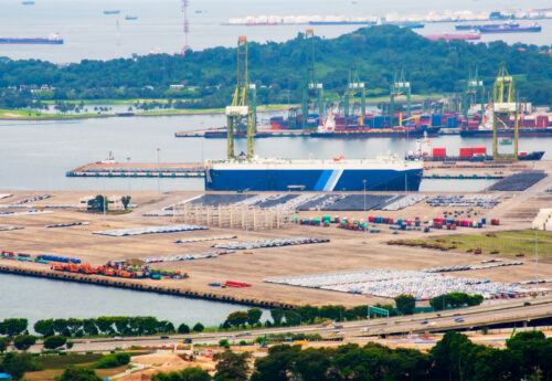 SINGAPORE PORT AERIAL VIEW