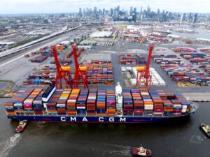 Big ship CMA CGM Volga breaks record at Melbourne’s Patrick Terminals