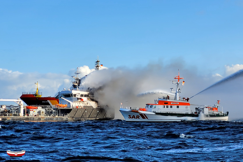 Fire breaks out on an oil tanker off Germany’s Baltic Sea coast