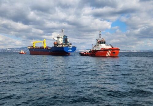 Fire on cargo ship off Sedef Island in Sea of Marmara