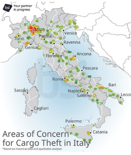 Freight crime in Italian supply chains surged dramatically