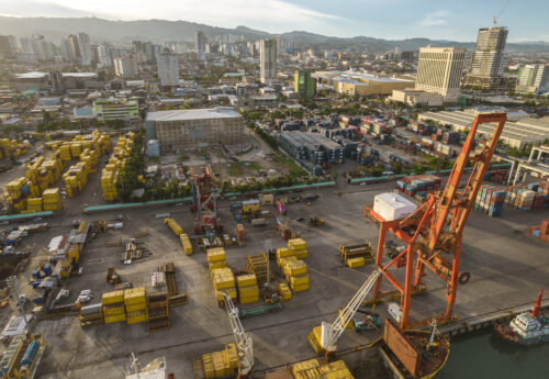 Port of Cebu with the Cebu skyline