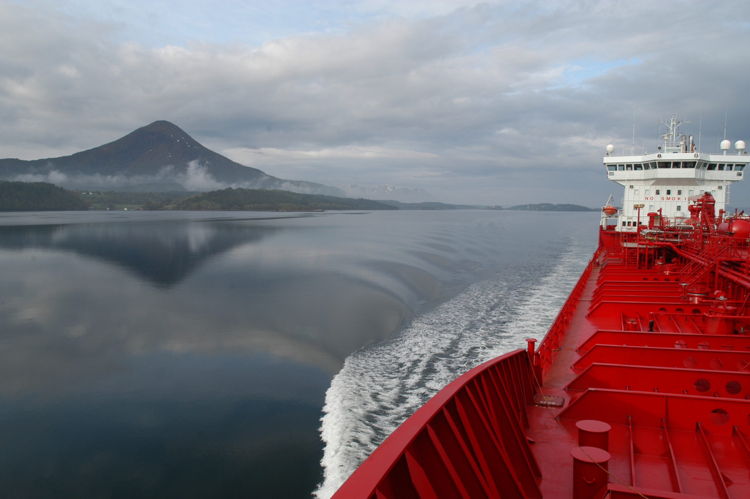 Tanker in Elnesvågen fjord, Norway