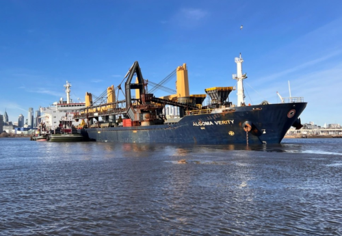 Cargo ship carrying 45,000 tons of salt runs aground in Philadelphia